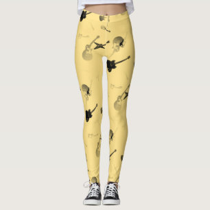 Guitars Rock light Yellow colour Leggings