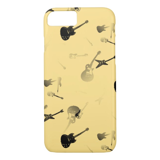 Guitars Rock Light Yellow Iphone Case (Back)