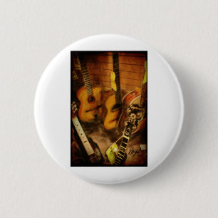 Guitars Watercolor 6 Cm Round Badge