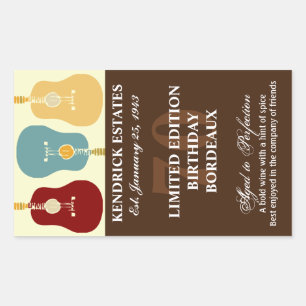Guitars Wine Label - Brown (750ml)