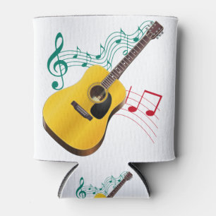 guitars with musical notes can cooler