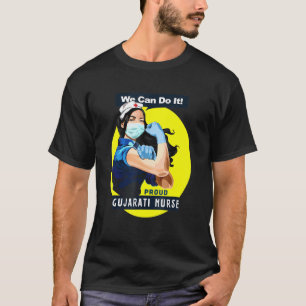 Gujarati Proud Frontline Worker Rosie Riveter Nurs T-Shirt