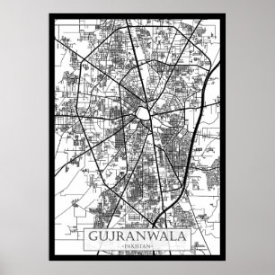 Gujranwala Pakistan City Map Poster