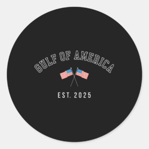 Gul-f Retro Of America Est 2025 Usa American Flag Classic Round Sticker