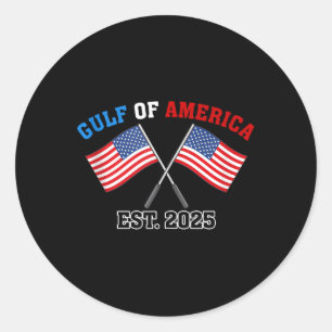 Gul-f Retro Of America Est 2025 Usa American Flag Classic Round Sticker
