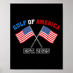 Gul-f Retro Of America Est 2025 Usa American Flag Poster