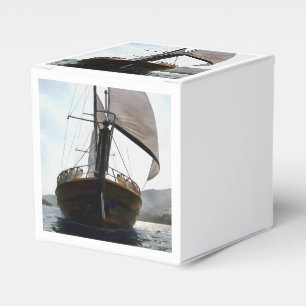 Gulet Under Sail Sailing Acrylic Painting Favour Box