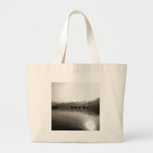 Gulets Ethereal In Grey Sailboat Painting Large Tote Bag
