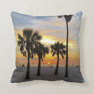 Gulf Beach Sunset Two Sided Pillow