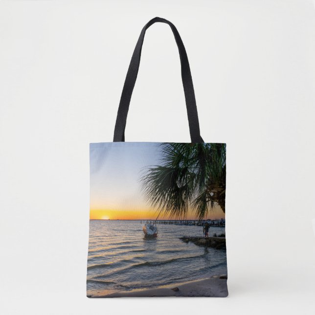 Gulf Breeze Florida Sunset All Over Tote Bag (Front)