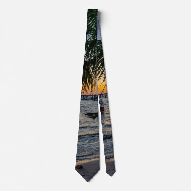 Gulf Breeze Florida Sunset Neck Tie (Front)