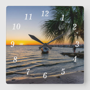 Gulf Breeze Florida Sunset Wall Clock