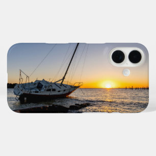 Gulf Breeze Sailboat And Jetty Sunset iPhone Case