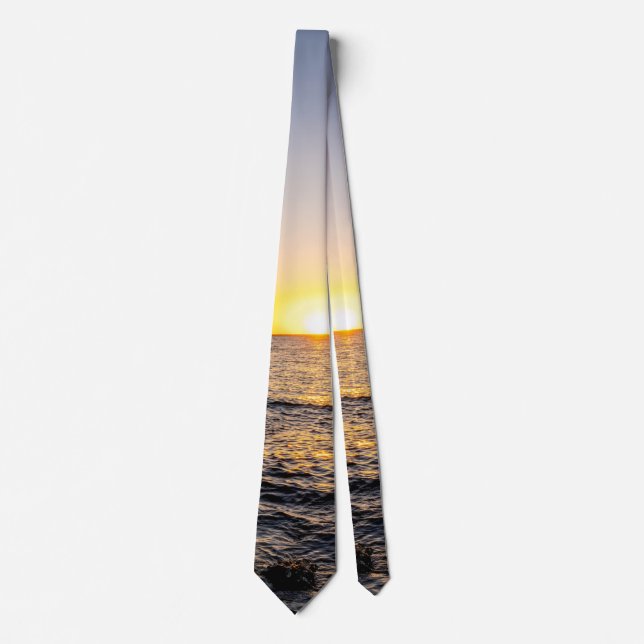 Gulf Breeze Sailboat And Jetty Sunset Tie (Front)