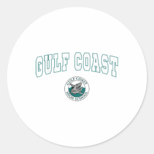 Gulf Coast High School Sharks C2_1 Classic Round Sticker