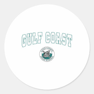 Gulf Coast High School Sharks C2_1  Classic Round Sticker