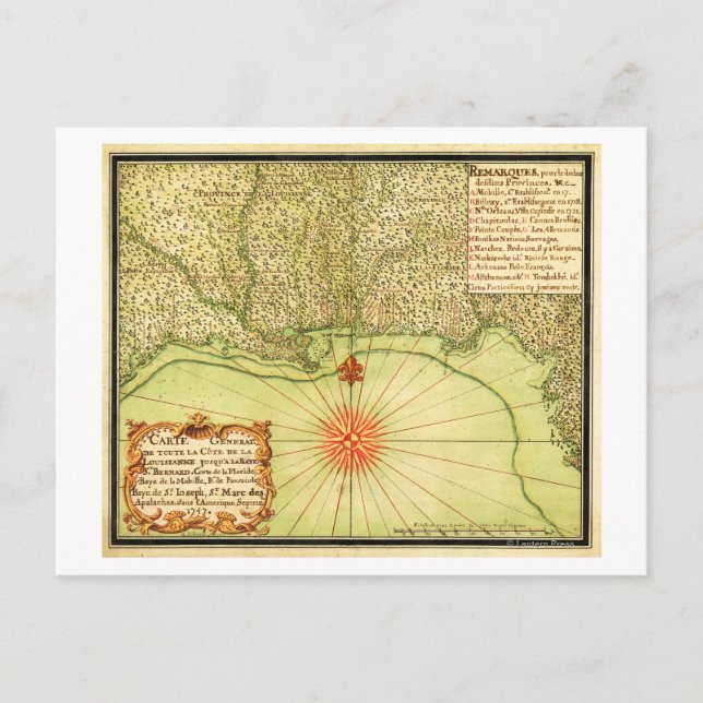 Gulf Coast of the United StatesPanoramic Map Postcard (Front)