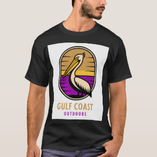 Gulf Coast Outdoors Pelican Bird Design T-Shirt