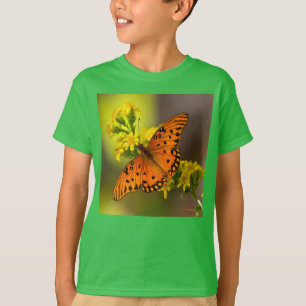 Gulf Fritillary aka Passion Butterfly on Goldenrod T-Shirt