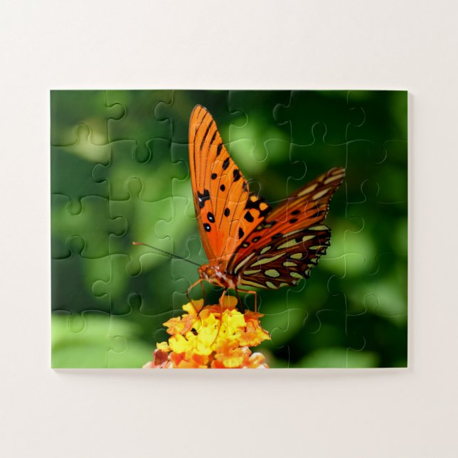 Gulf fritillary Butterfly Stretched  Jigsaw Puzzle (Horizontal)