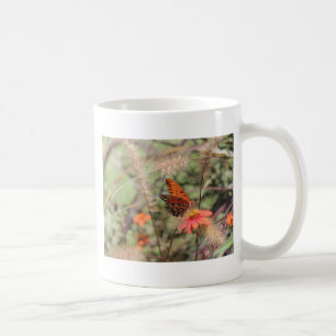 Gulf Fritillary on Zinnia Coffee Mug