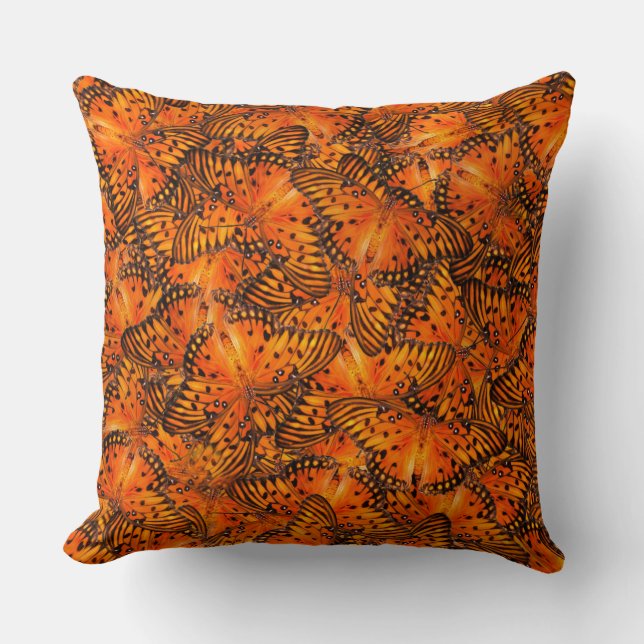 Gulf fritillary or Passion butterflies orange Cushion (Front)