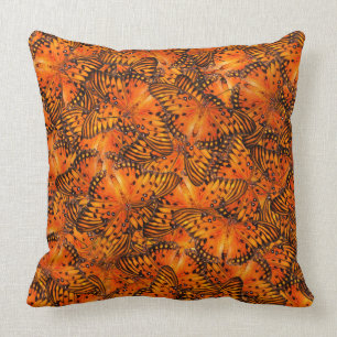 Gulf fritillary or Passion butterflies orange Cushion