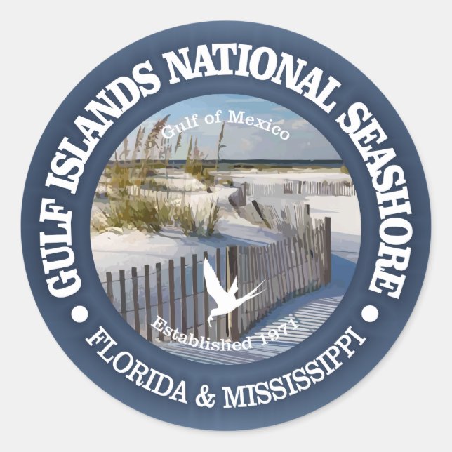 Gulf Islands National Seashore Classic Round Sticker (Front)