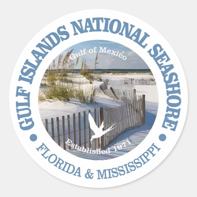 Gulf Islands National Seashore Classic Round Sticker (Front)