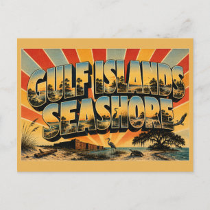 Gulf Islands National Seashore MS Vintage Travel Postcard