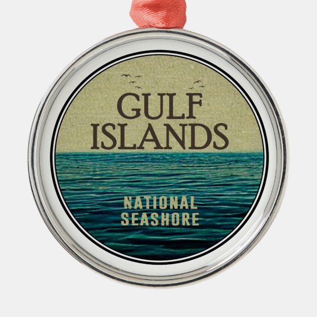 Gulf Islands National Seashore Ocean Birds Metal Ornament (Front)