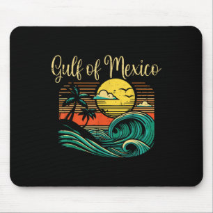 Gulf Mexico Beach Waves Vintage Surf Tropical Wome Mouse Pad