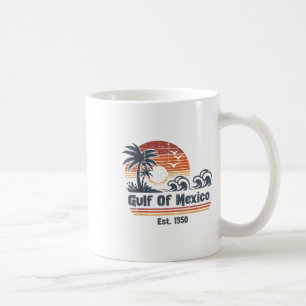 Gulf Mexico Est 1550 Beach Waves Retro Men Boys Ki Coffee Mug
