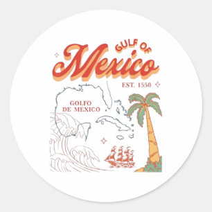 Gulf Mexico Shirt Gulf Of Us America 2025 Flag Mex Classic Round Sticker