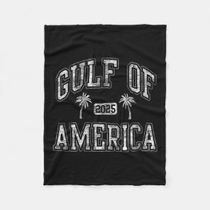 Gulf Of 2025 America Vintage Palm Trees Funny Fleece Blanket