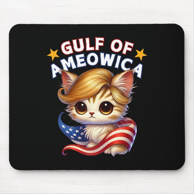 Gulf Of Ameowica America Mexico Trump Hair Cat Kit Mouse Pad (Front)