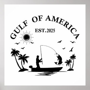 Gulf of America American patriotic fishing pole Poster