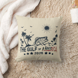 Gulf of America fishing patriotic American flag Cushion