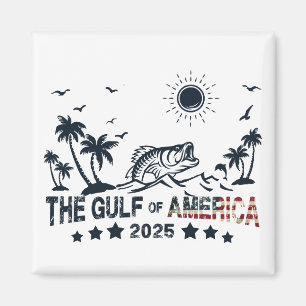 Gulf of America fishing patriotic American flag Magnet