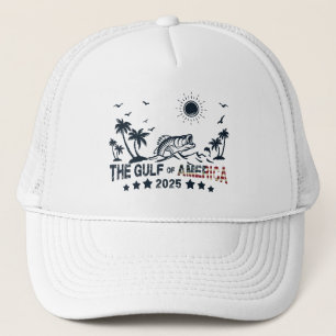 Gulf of America fishing Patriotic American flag Trucker Hat