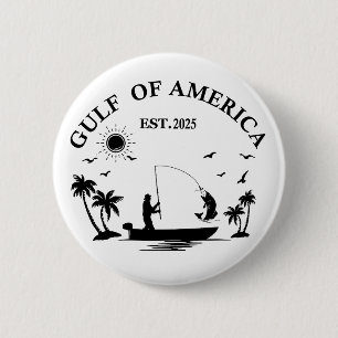 Gulf of America fishing pole American patriotic 6 Cm Round Badge