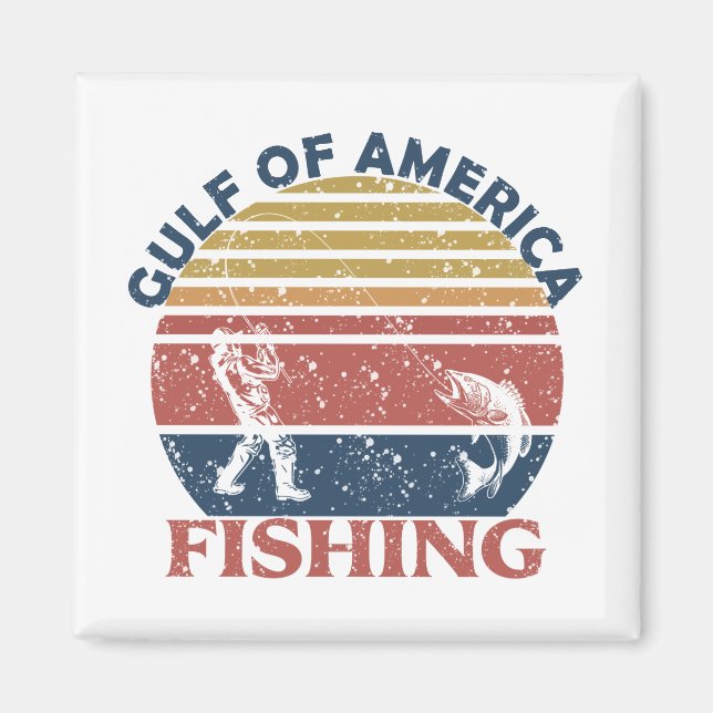 Gulf of America fishing pole American patriotic Magnet (Front)