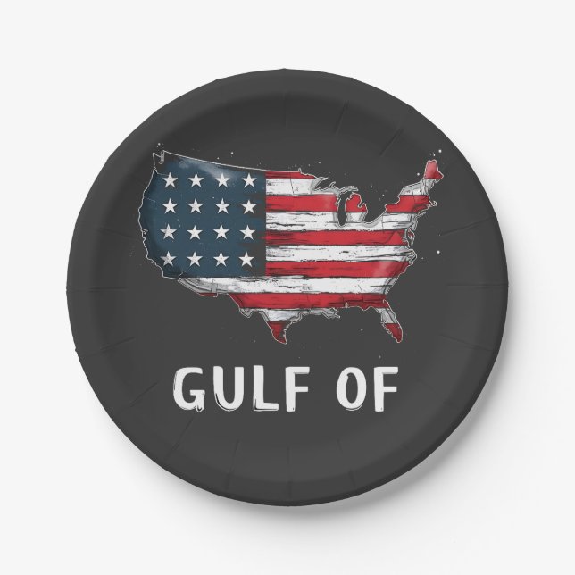 Gulf Of America Funny Trump East Cost Mexico  Paper Plate (Front)