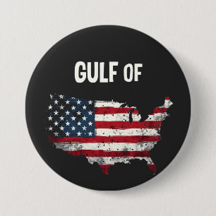 Gulf Of America Funny Trump USA Map Flag 7.5 Cm Round Badge