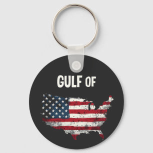Gulf Of America Funny Trump USA Map Flag  Key Ring