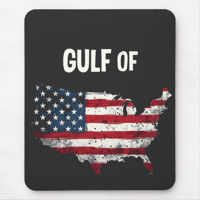 Gulf Of America Funny Trump USA Map Flag  Mouse Pad (Front)
