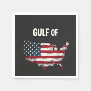 Gulf Of America Funny Trump USA Map Flag Napkin
