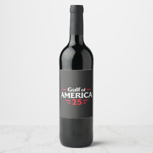 Gulf of America Patriotic American Trump USA Flag Wine Label