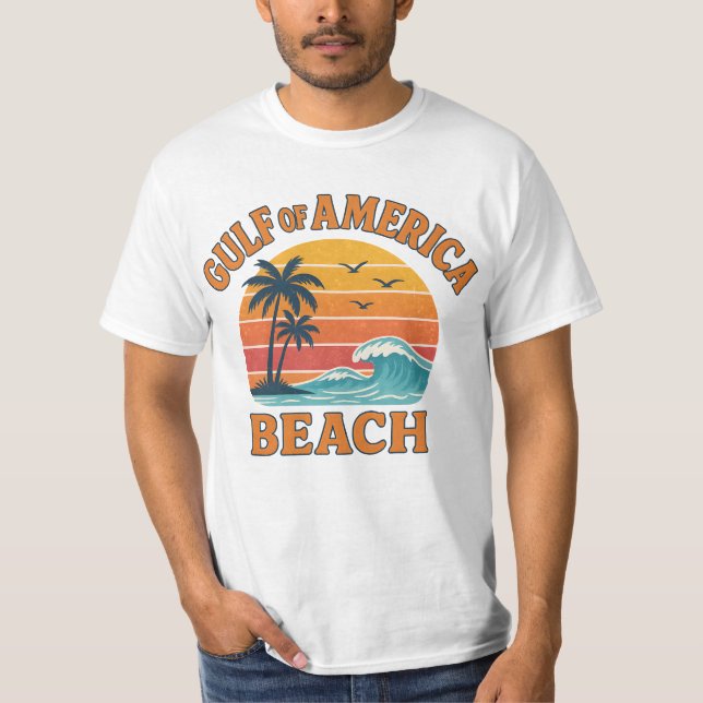 Gulf of America Retro Beach Vibes Design T-Shirt (Front)