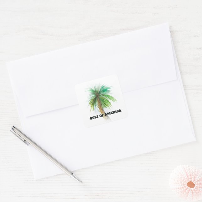 Gulf of America Square Sticker (Envelope)